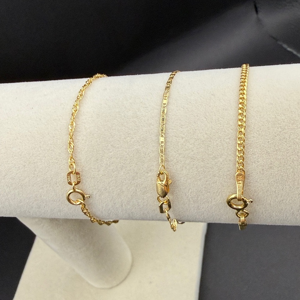 6” 10k Gold Women's Bracelet - Dainty Chain Styles